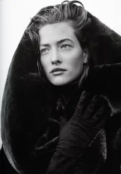Tatjana Patitiz wearing Azzedine Alaia coat photographed by Peter Lindbergh in 1986