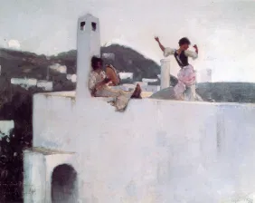 "Capri Girl on a Rooftop", 1878